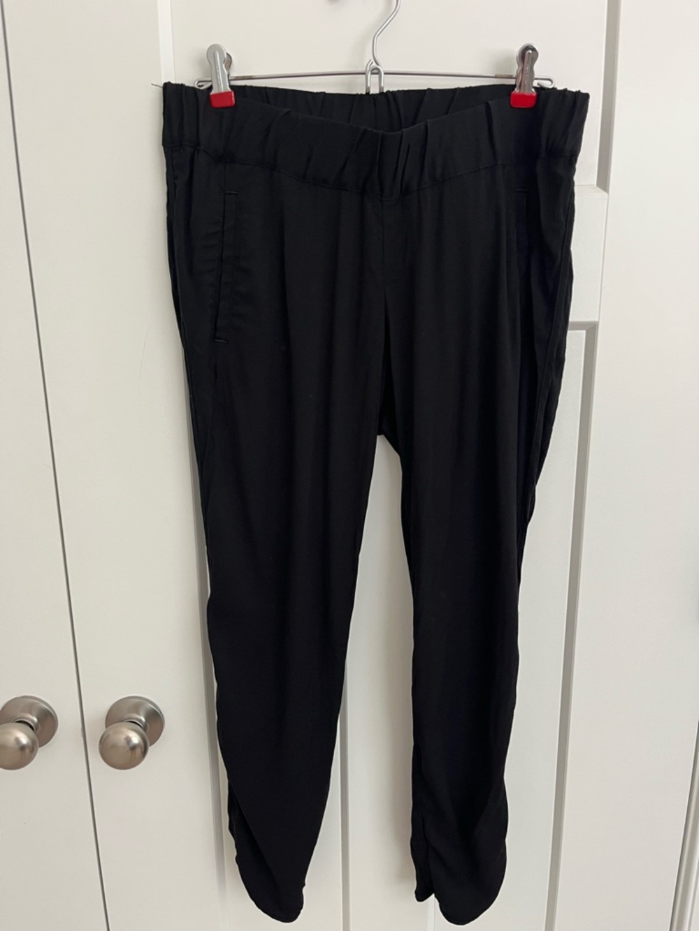 A Pea In The Pod Maternity Black Stretch Pants Ruched Ankle Career S Viscose